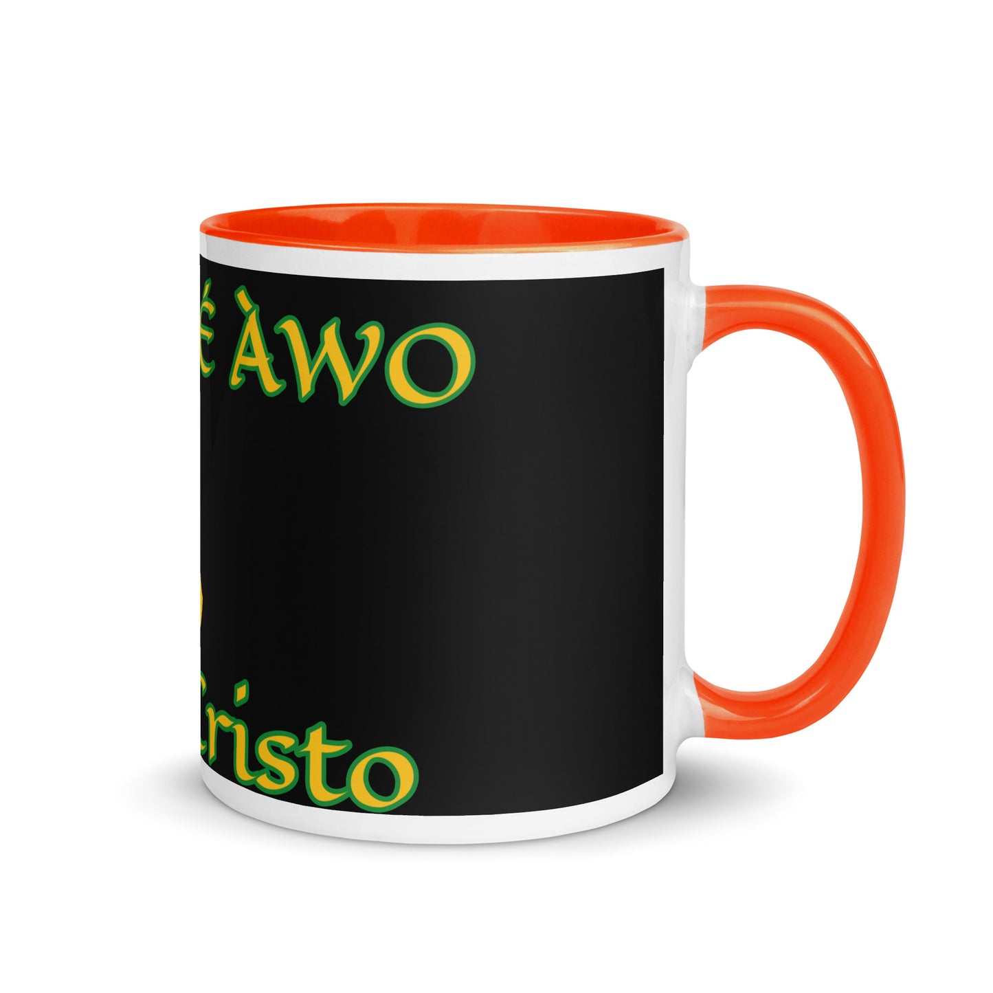 Egbe Jesús Cristo Lucumi Black Mug with Color Inside