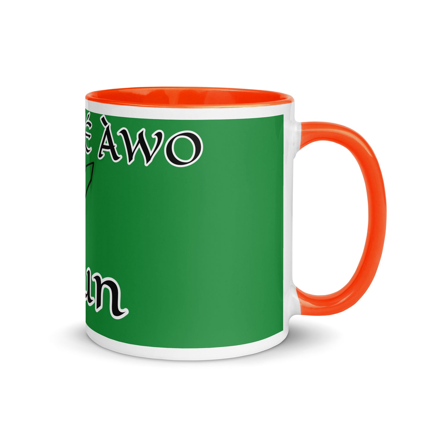 Egbe Ogun Green Mug with Color Inside