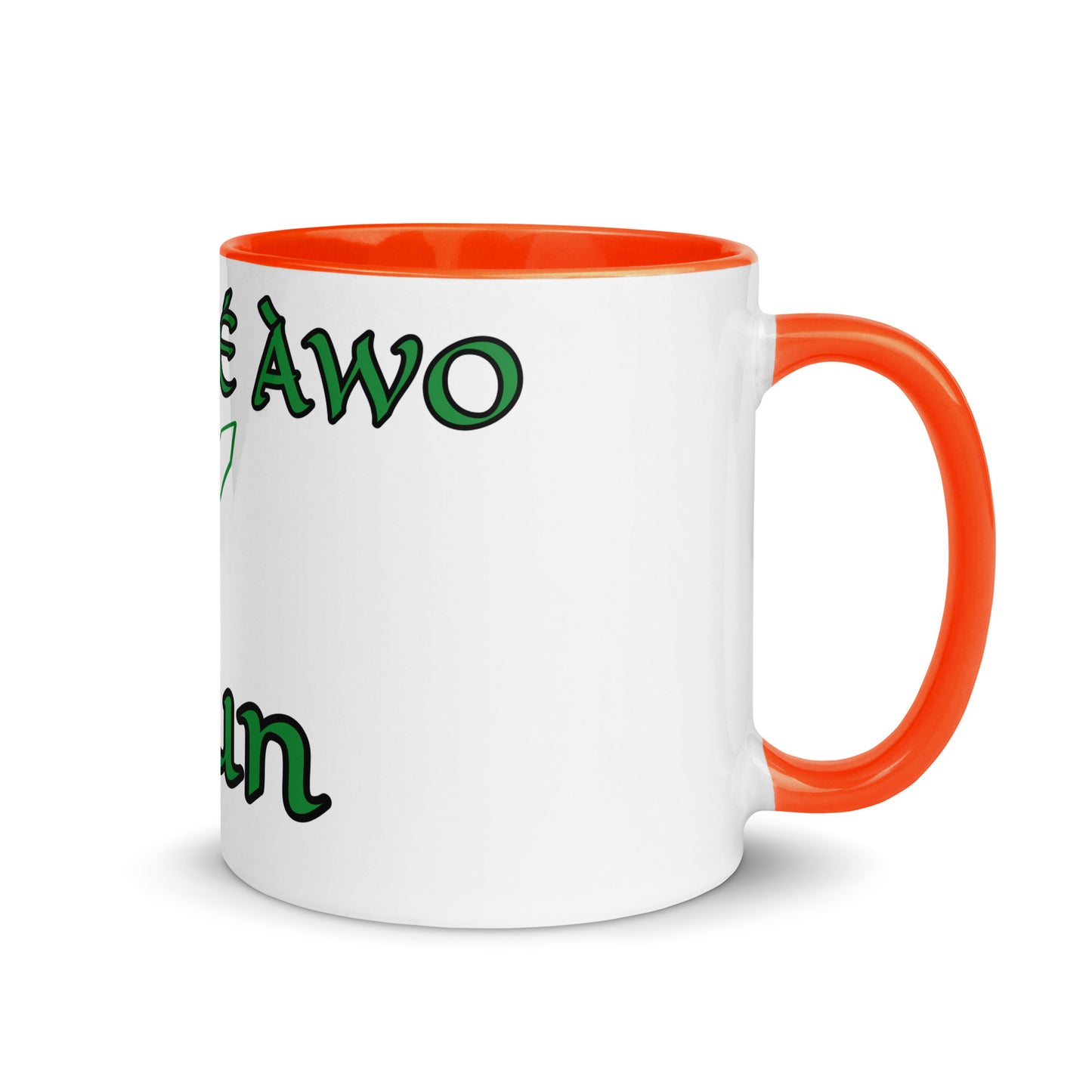 Egbe Ogun White Mug with Color Inside