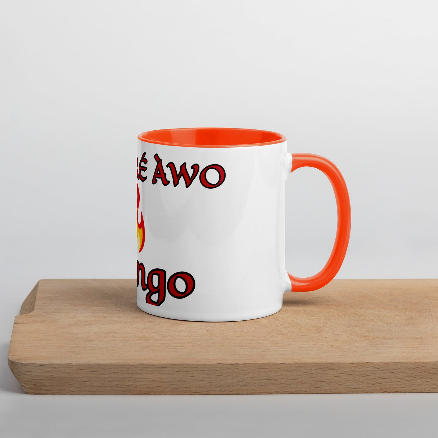 Egbe Shango White Mug with Color Inside