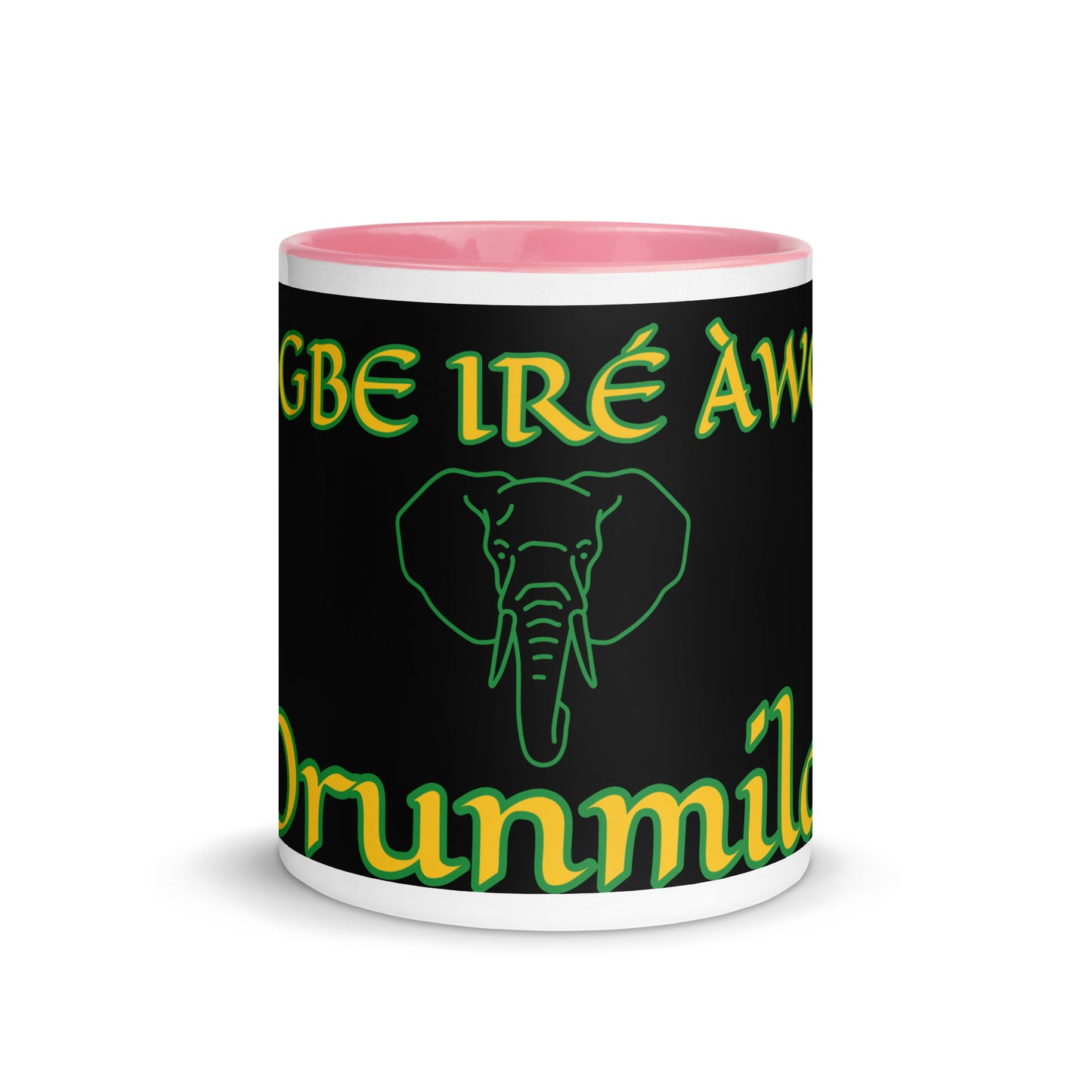 Egbe Orunmila Lucumi reverse black Mug with Color Inside