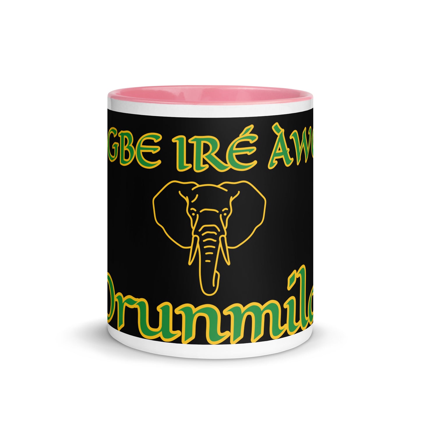 Egbe Orunmila Lucumi black Mug with Color Inside