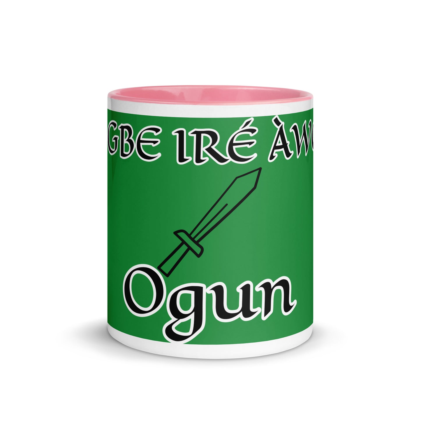 Egbe Ogun Green Mug with Color Inside