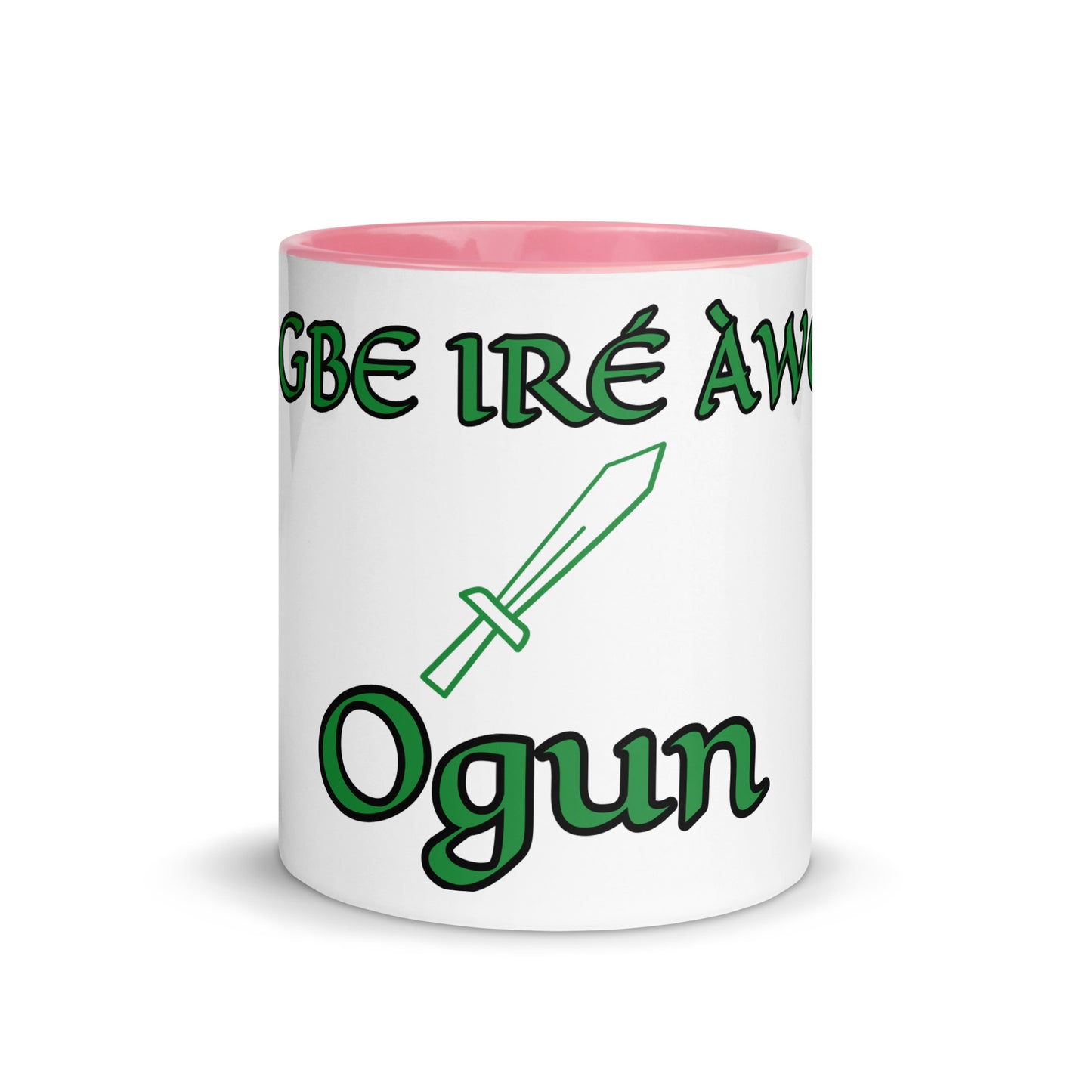 Egbe Ogun White Mug with Color Inside