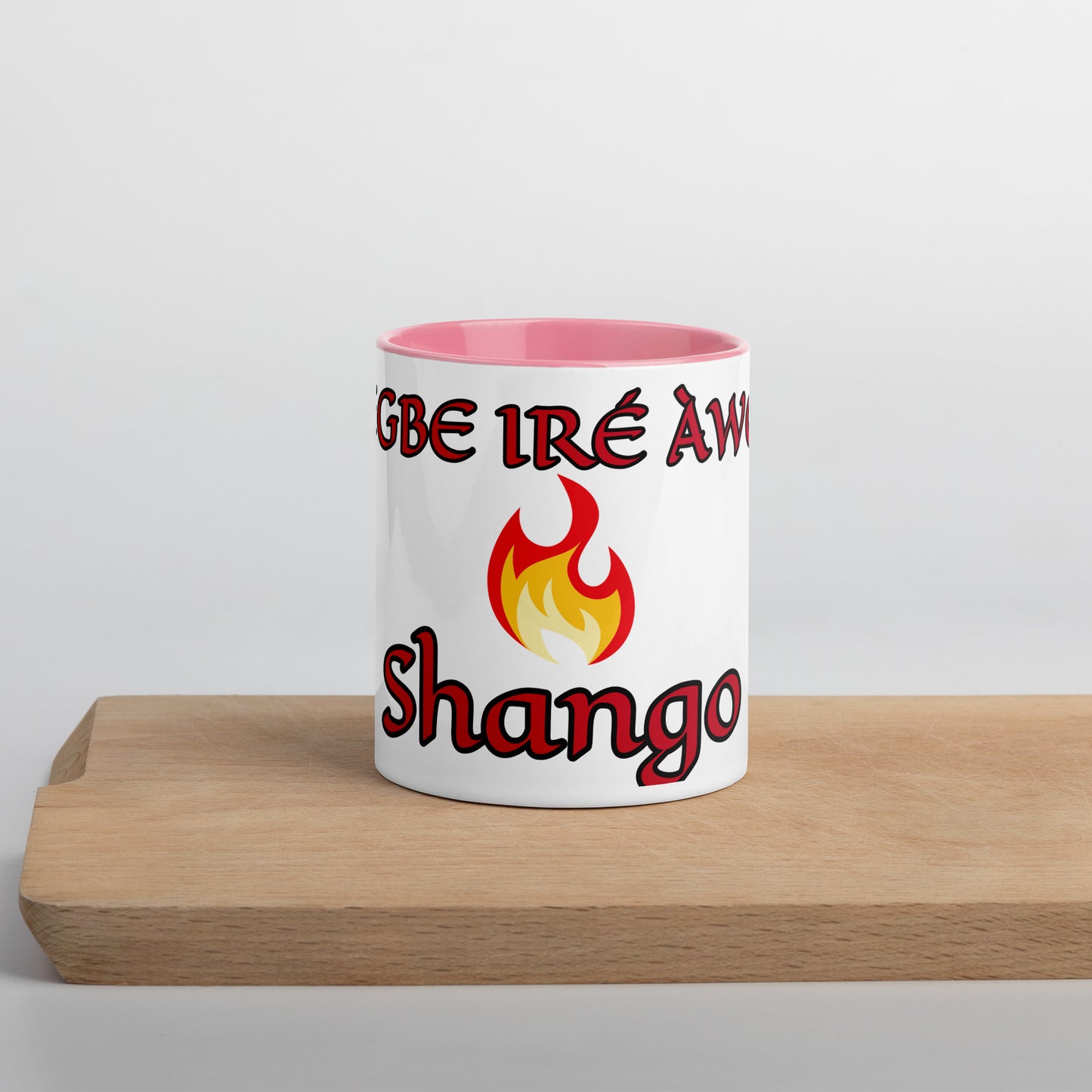 Egbe Shango White Mug with Color Inside