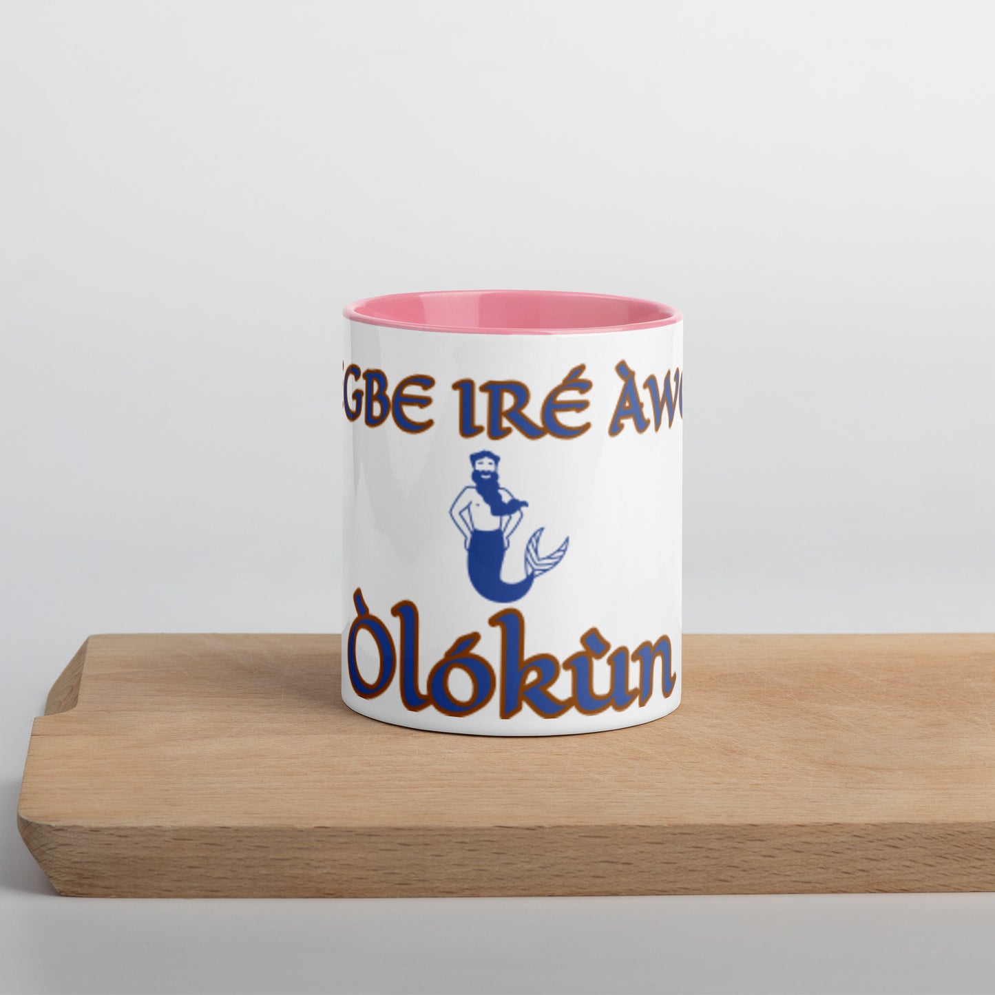 Egbe Olokun white Mug with Color Inside