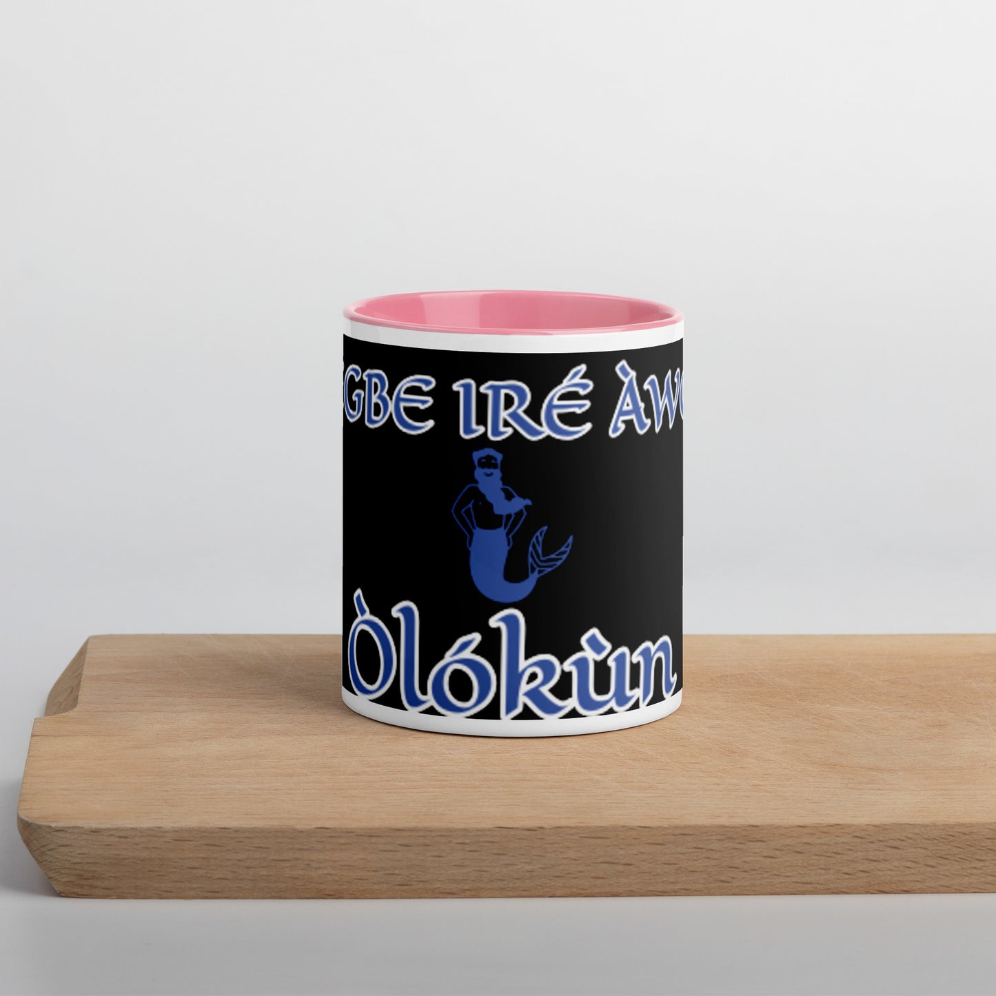 Egbe Olokun black Mug with Color Inside