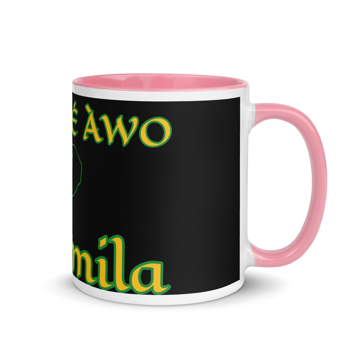 Egbe Orunmila Lucumi reverse black Mug with Color Inside