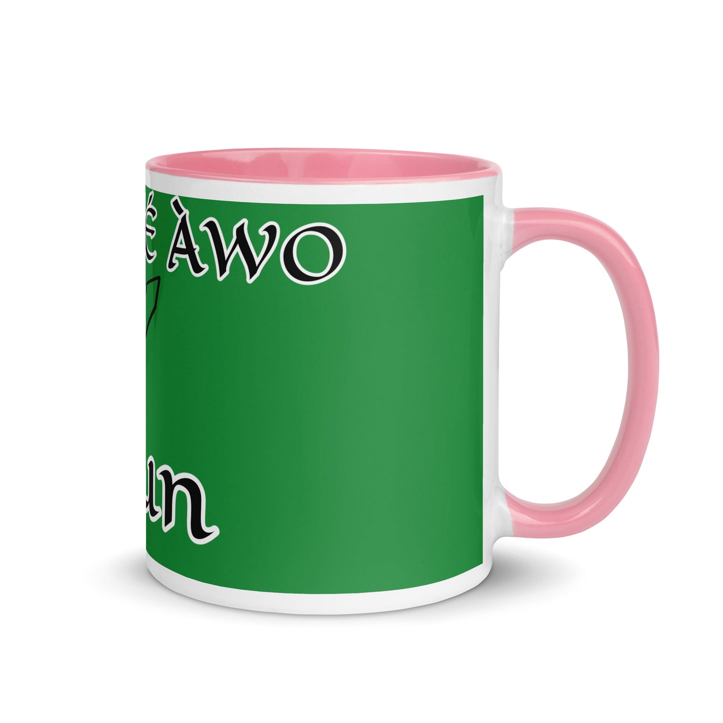 Egbe Ogun Green Mug with Color Inside