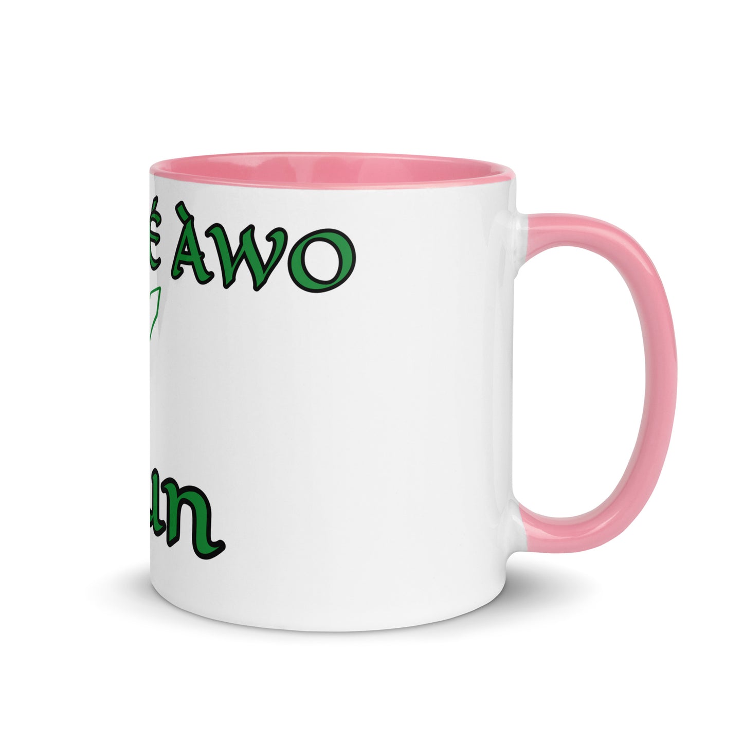 Egbe Ogun White Mug with Color Inside