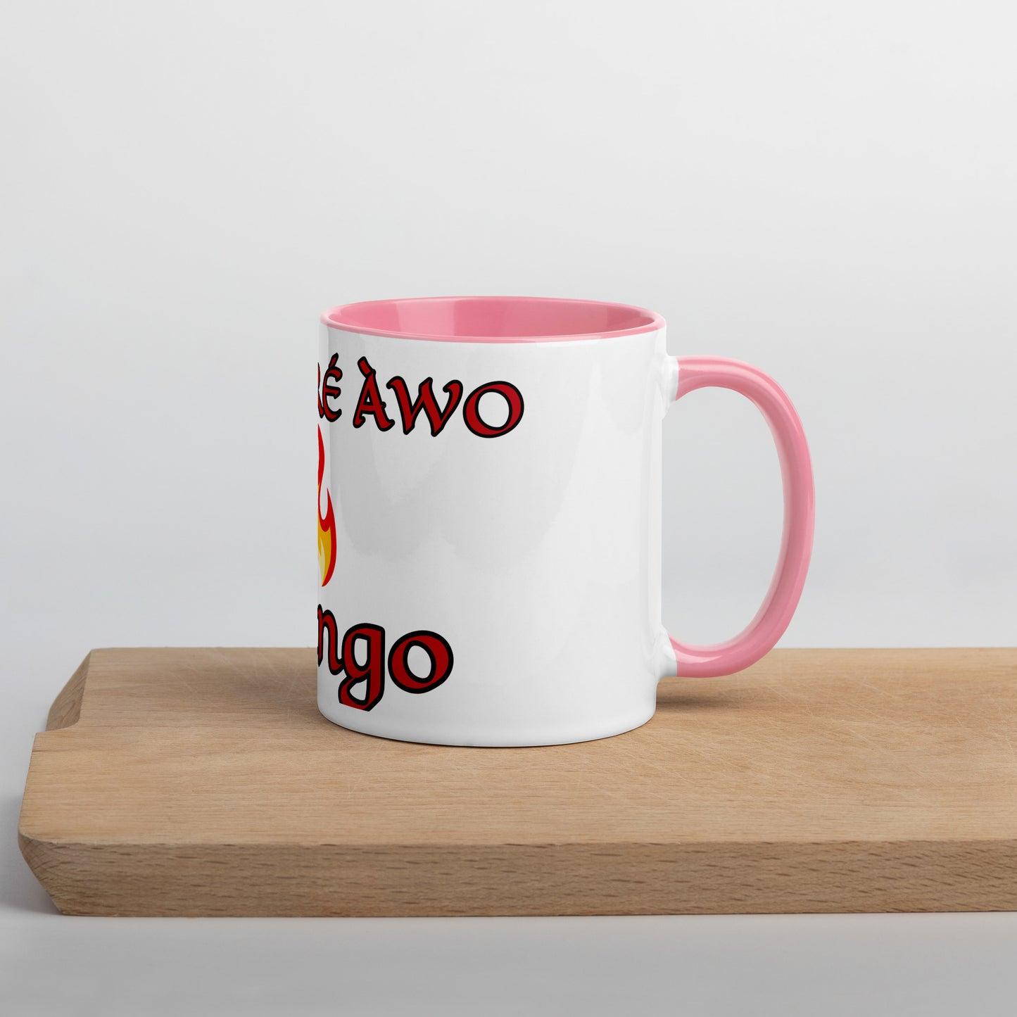 Egbe Shango White Mug with Color Inside