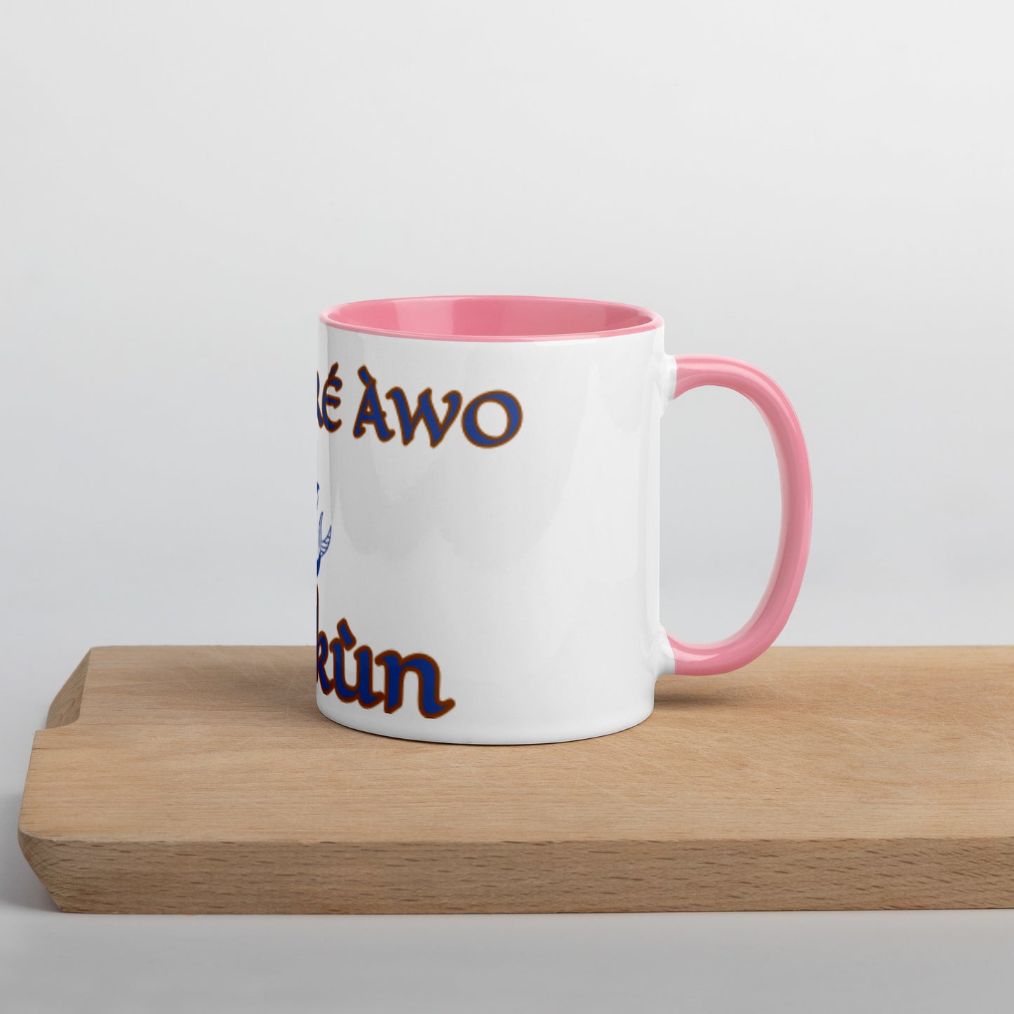 Egbe Olokun white Mug with Color Inside