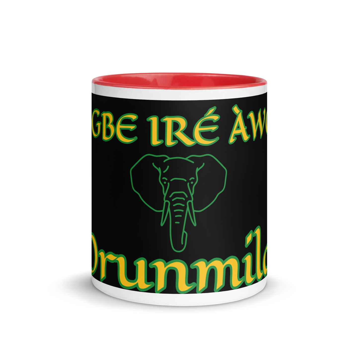 Egbe Orunmila Lucumi reverse black Mug with Color Inside