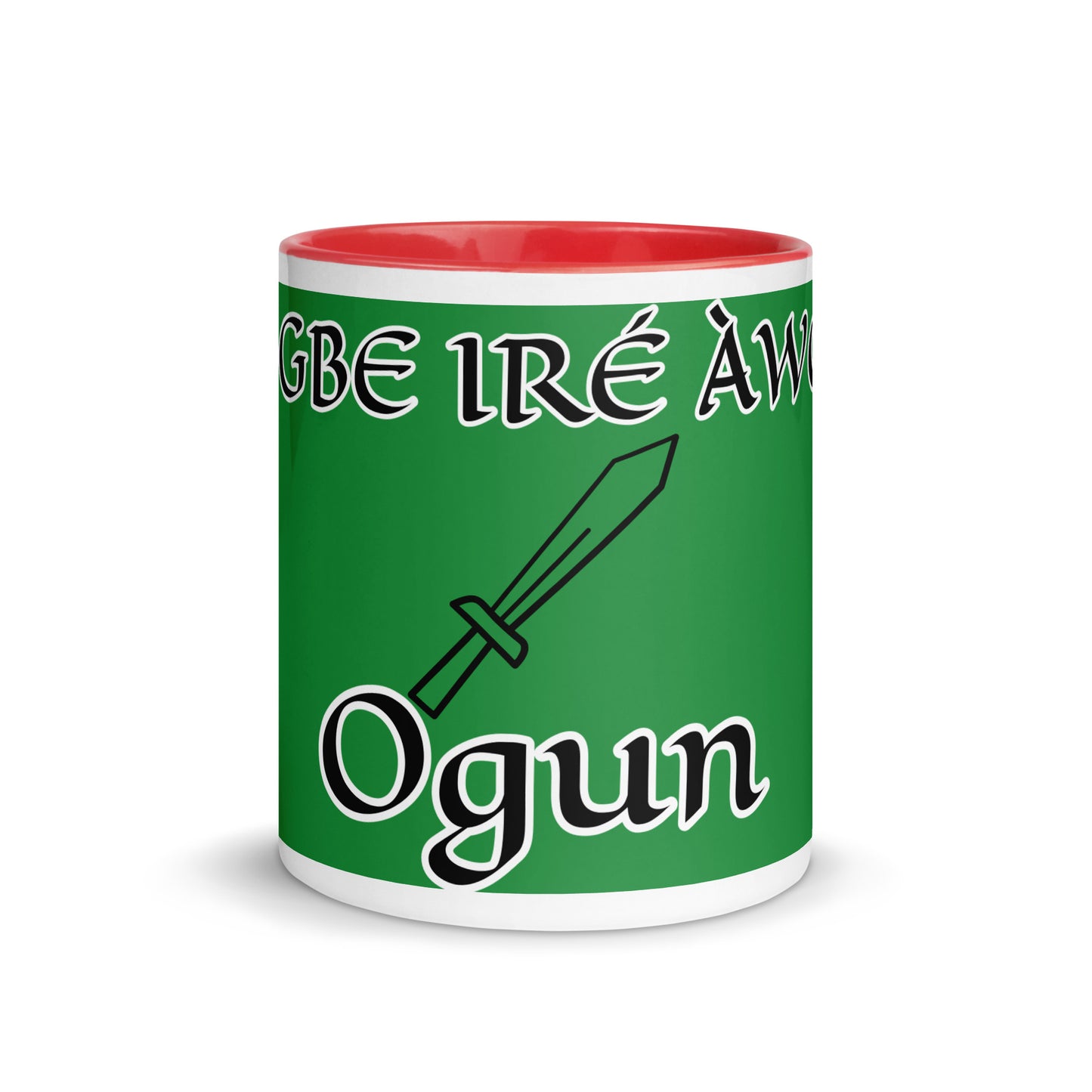 Egbe Ogun Green Mug with Color Inside