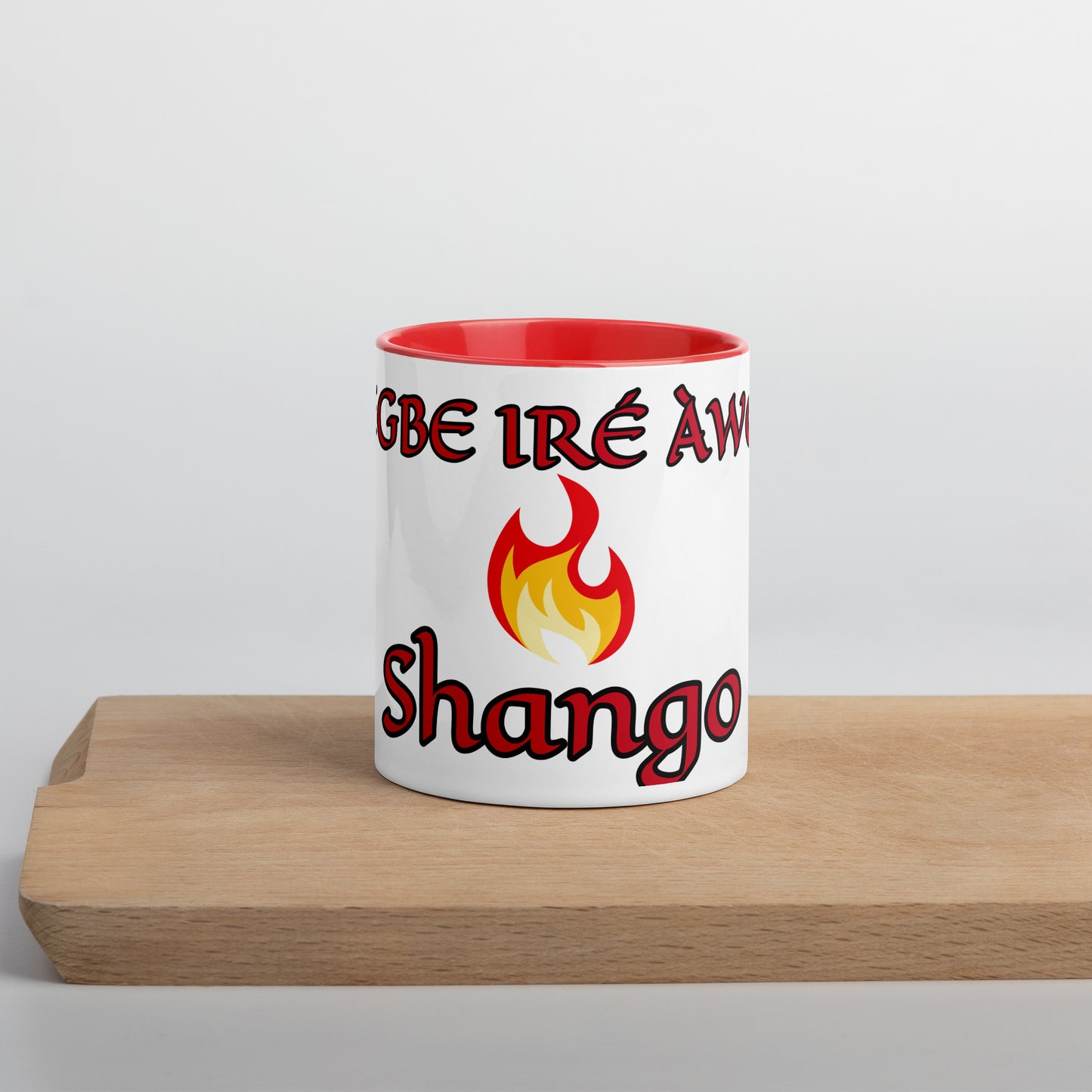 Egbe Shango White Mug with Color Inside