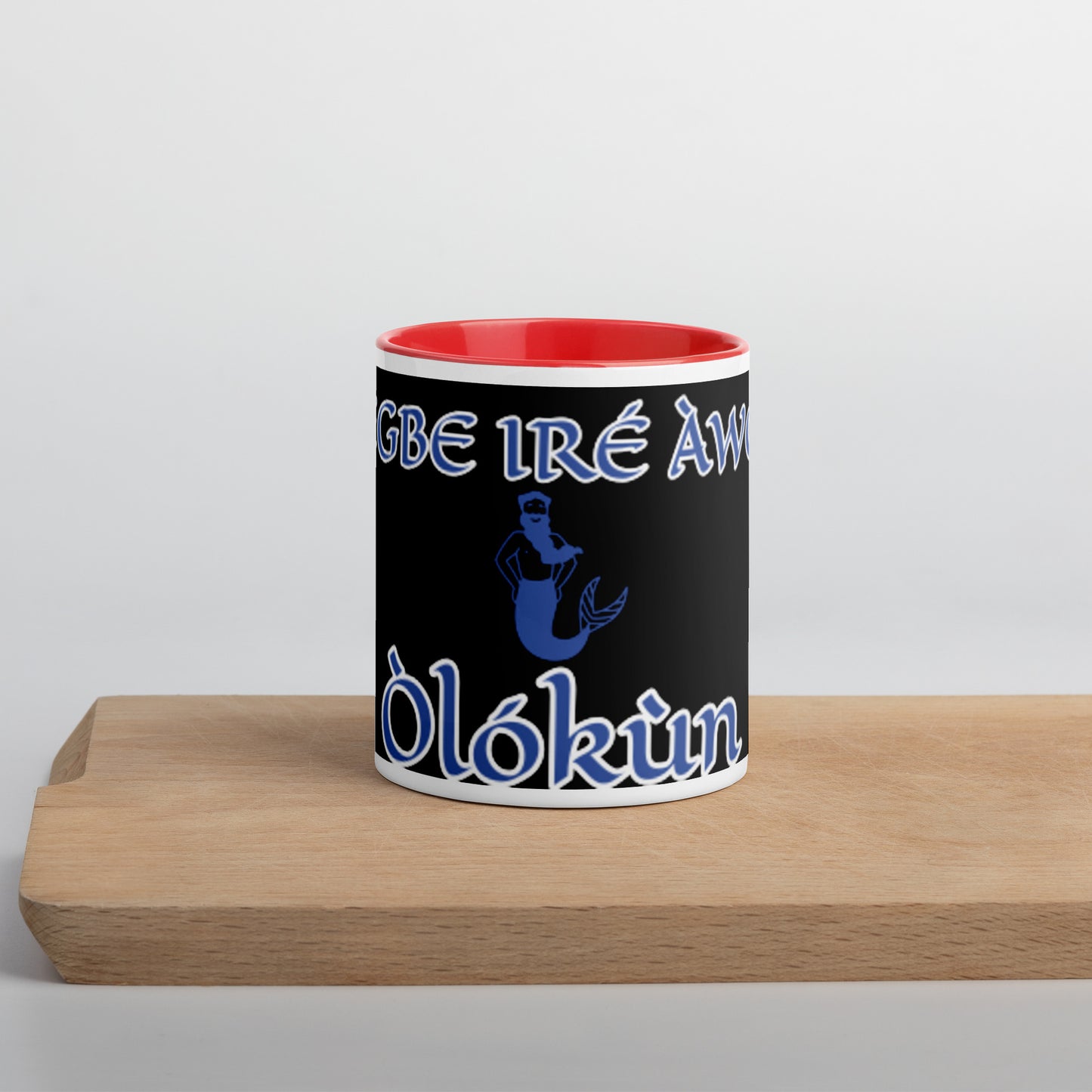 Egbe Olokun black Mug with Color Inside