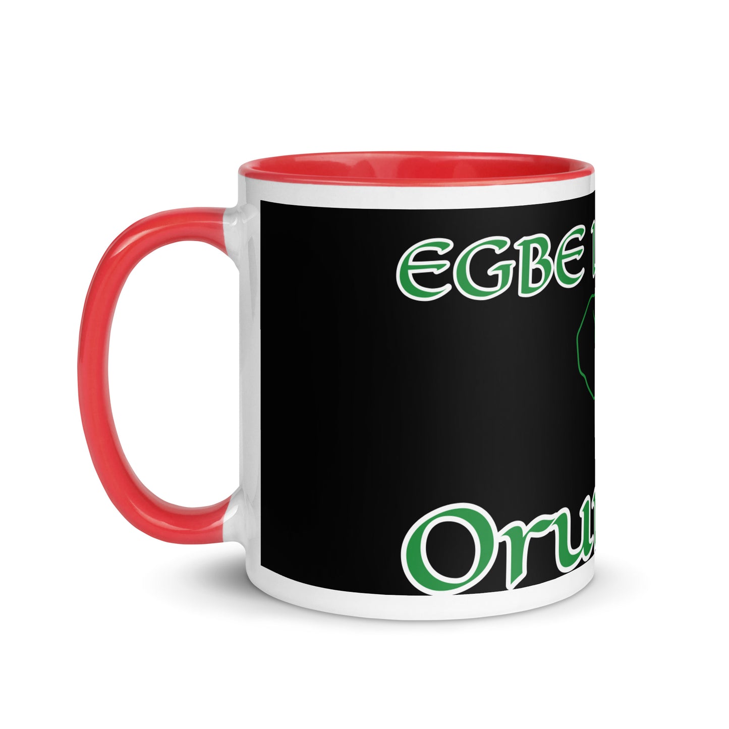 Egbe Orunmila Ájé ju Ogun black Mug with Color Inside