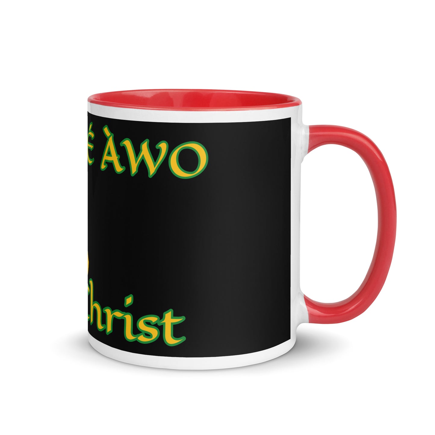 Egbe Jesus Christ black Mug with Color Inside