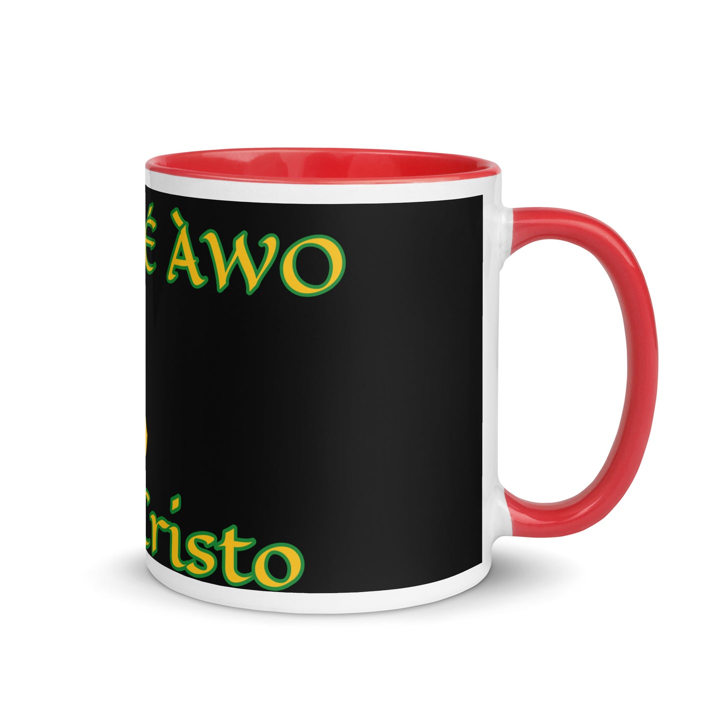 Egbe Jesús Cristo Lucumi Black Mug with Color Inside