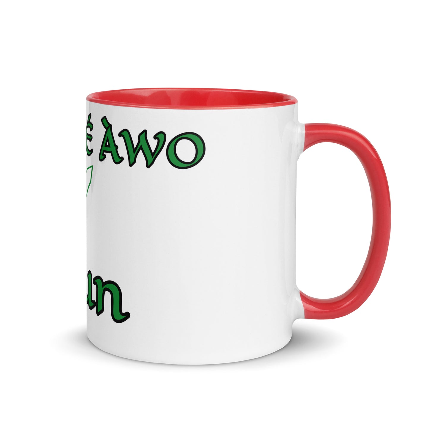 Egbe Ogun White Mug with Color Inside