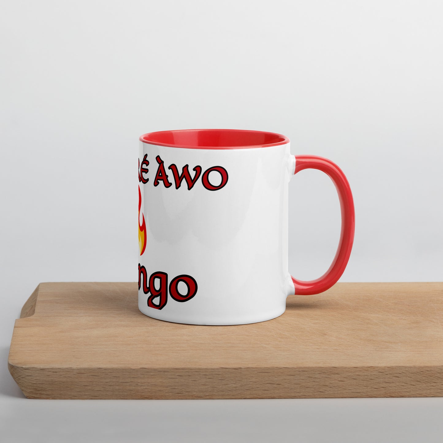 Egbe Shango White Mug with Color Inside