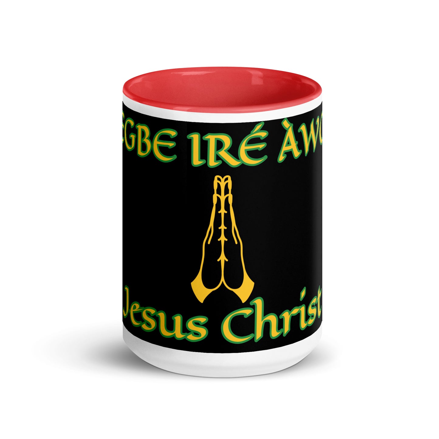 Egbe Jesus Christ black Mug with Color Inside