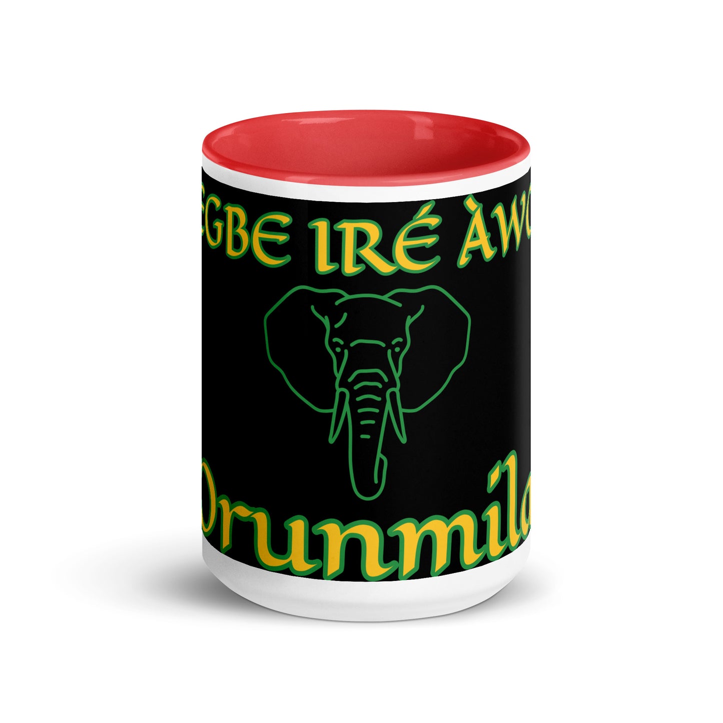 Egbe Orunmila Lucumi reverse black Mug with Color Inside