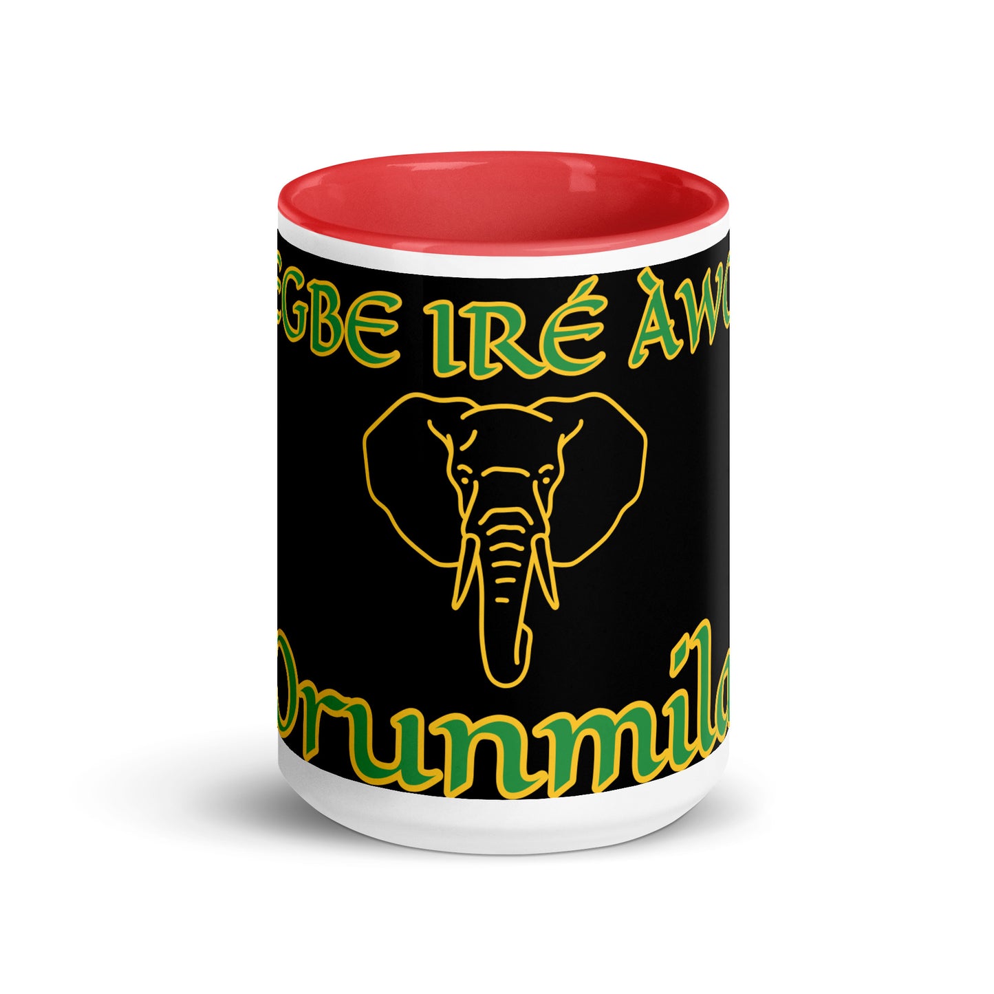 Egbe Orunmila Lucumi black Mug with Color Inside