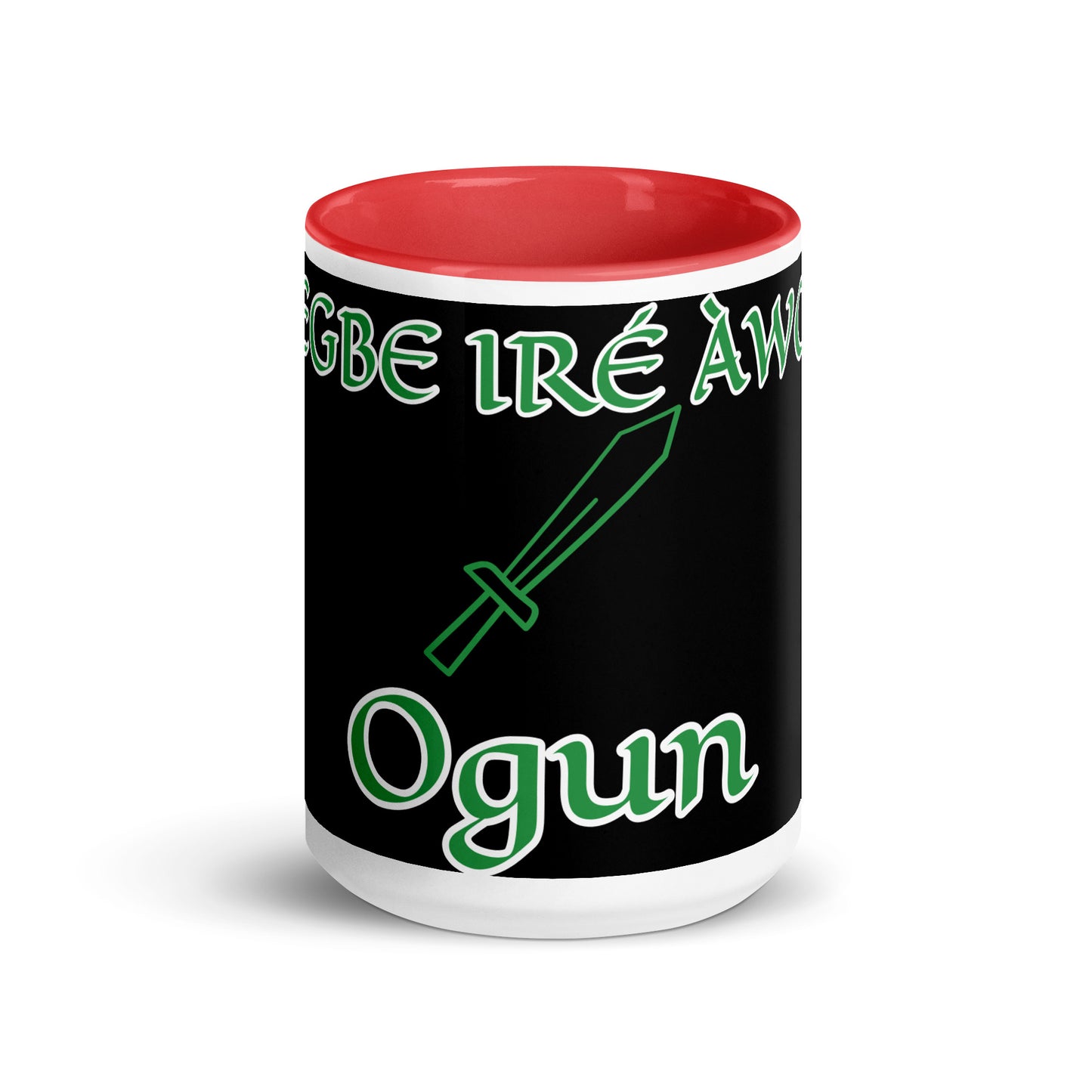 Egbe Ogun Black Mug with Color Inside