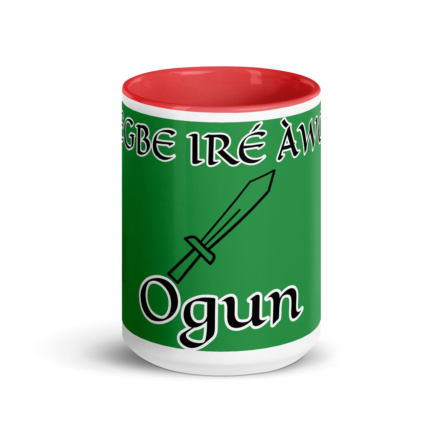 Egbe Ogun Green Mug with Color Inside