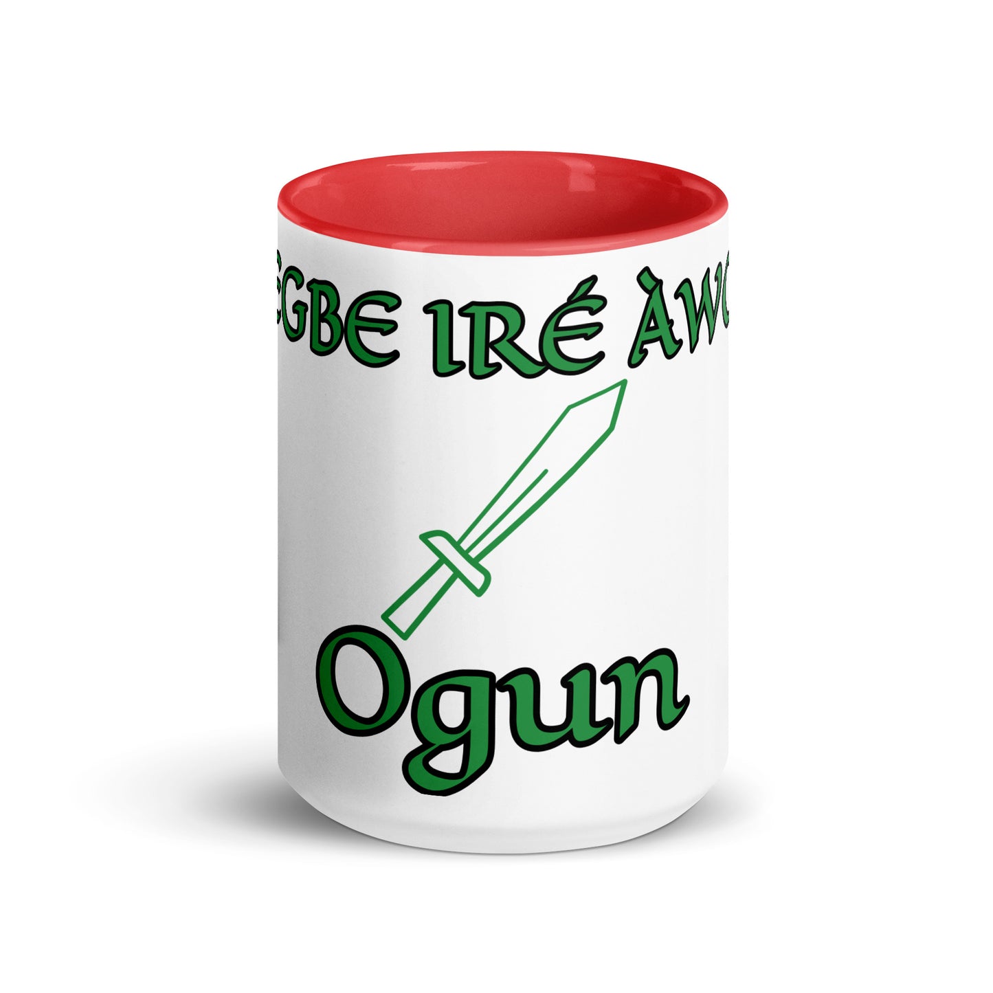 Egbe Ogun White Mug with Color Inside