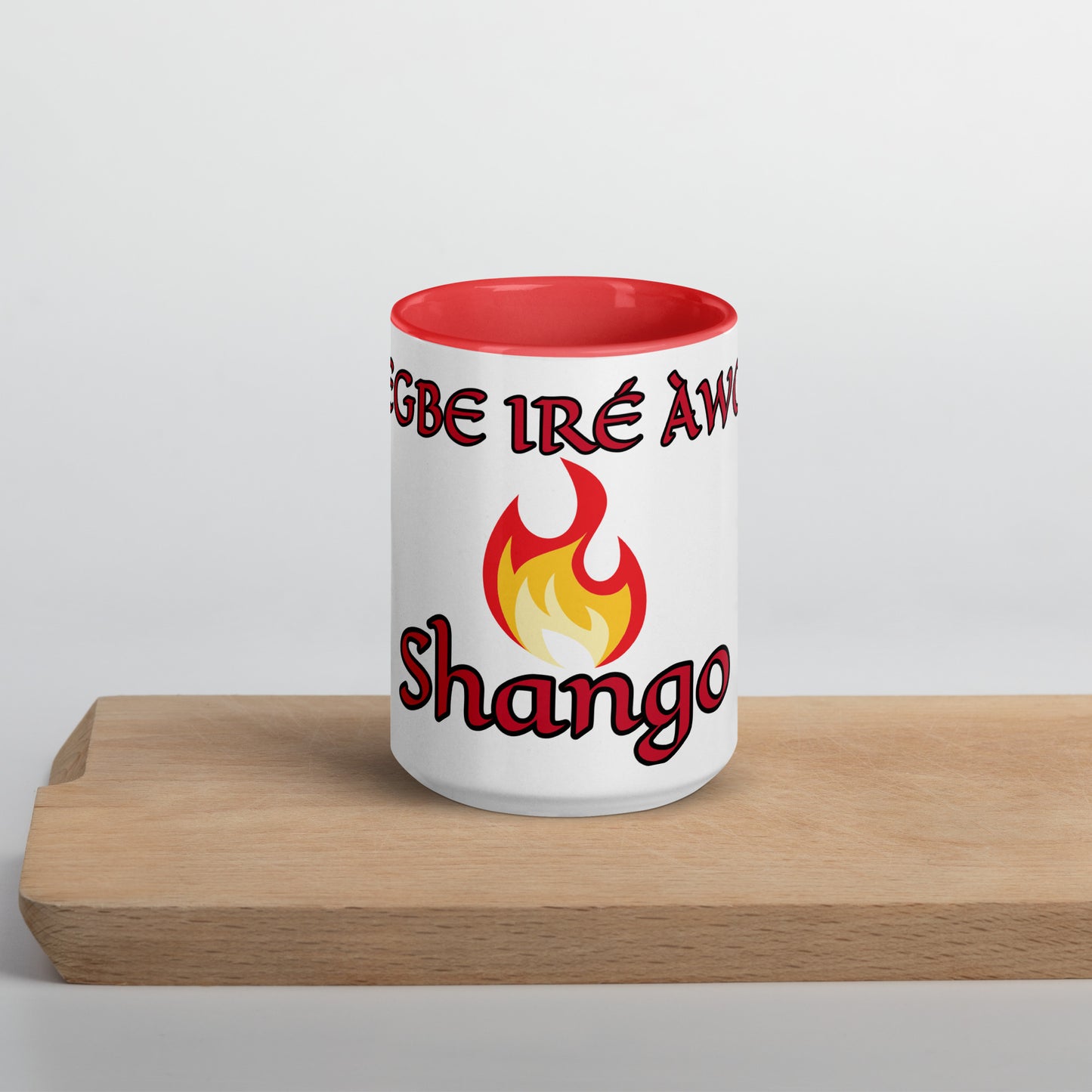 Egbe Shango White Mug with Color Inside