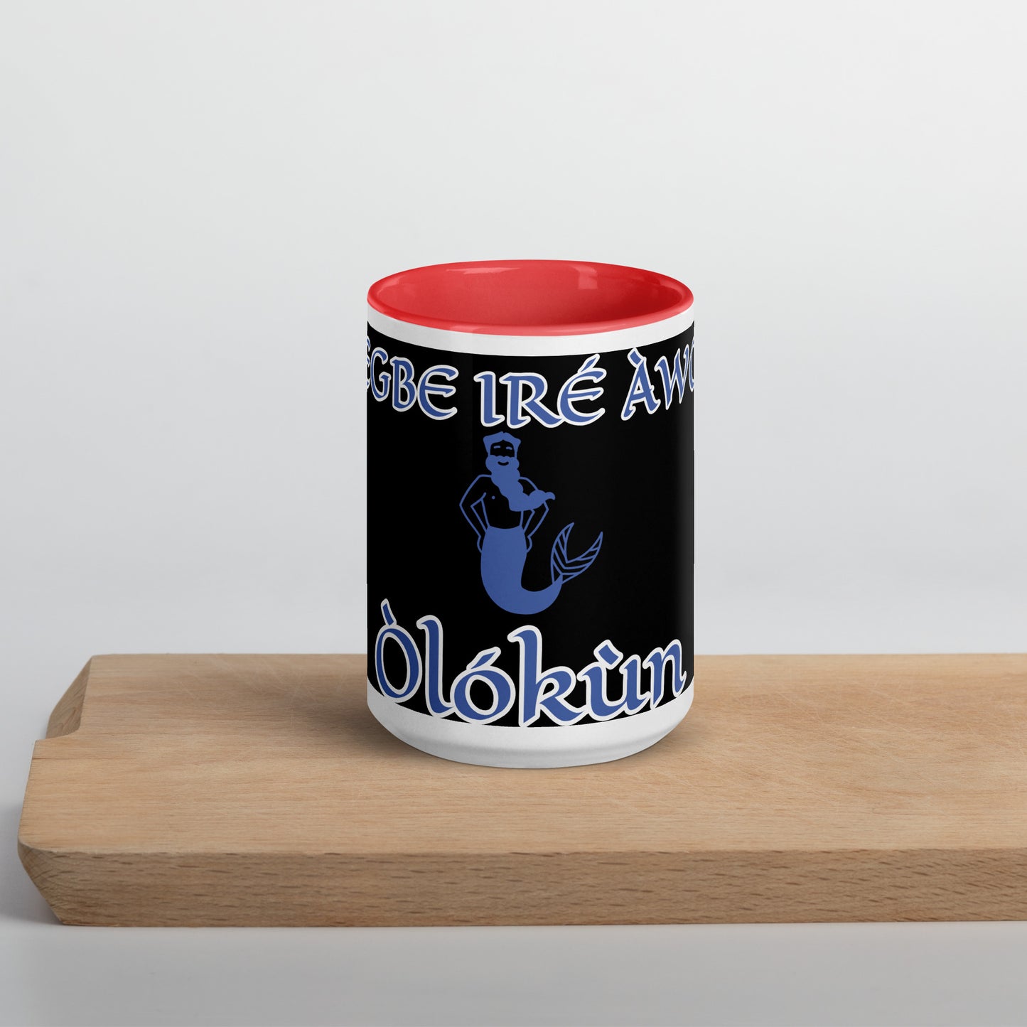 Egbe Olokun black Mug with Color Inside