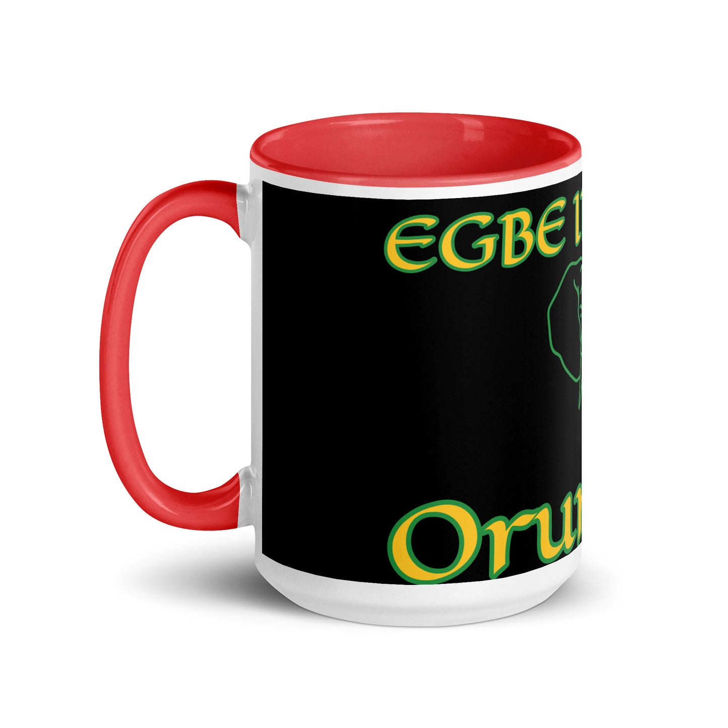 Egbe Orunmila Lucumi reverse black Mug with Color Inside