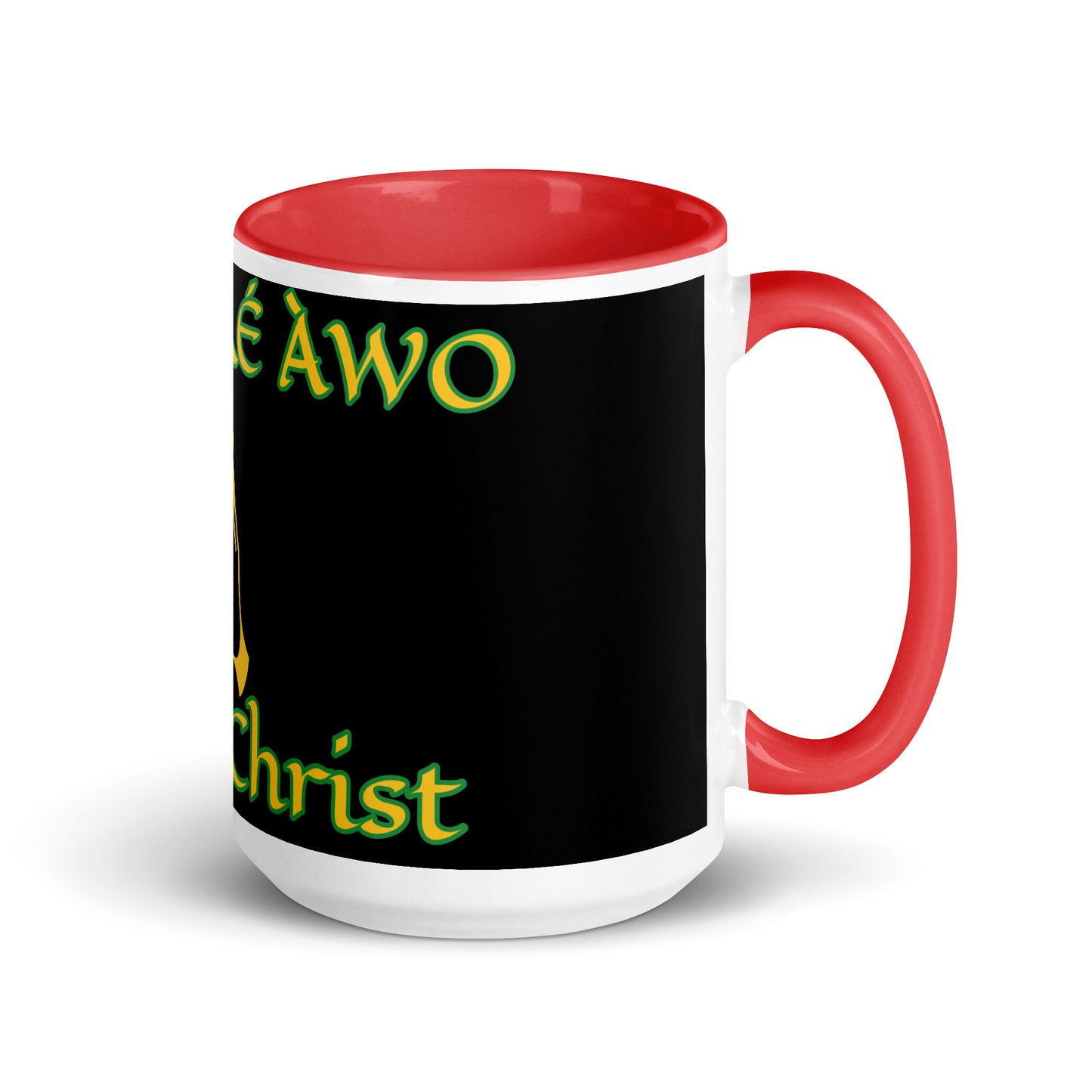 Egbe Jesus Christ black Mug with Color Inside