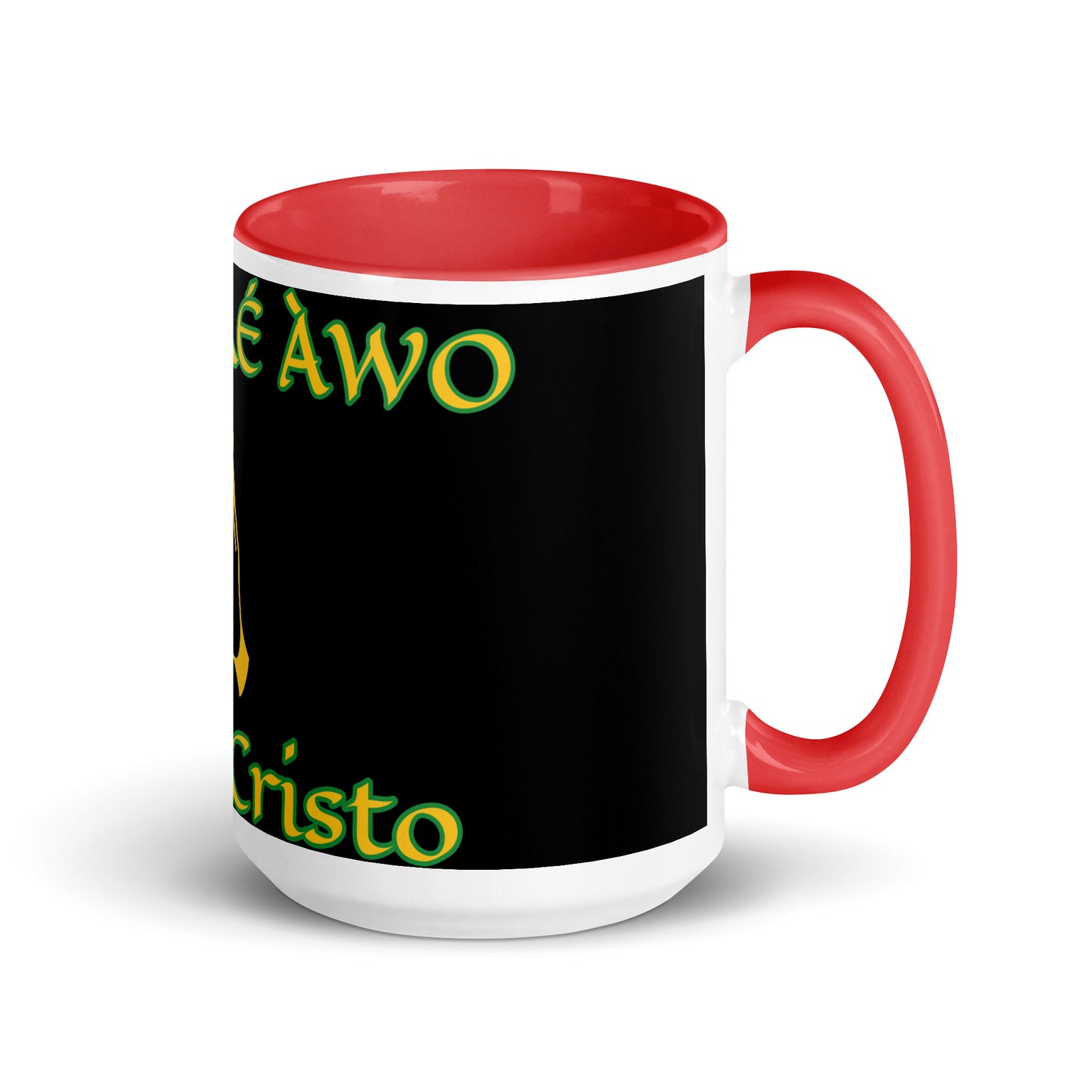 Egbe Jesús Cristo Lucumi Black Mug with Color Inside