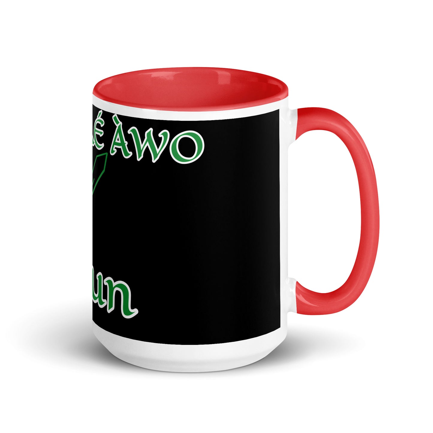 Egbe Ogun Black Mug with Color Inside