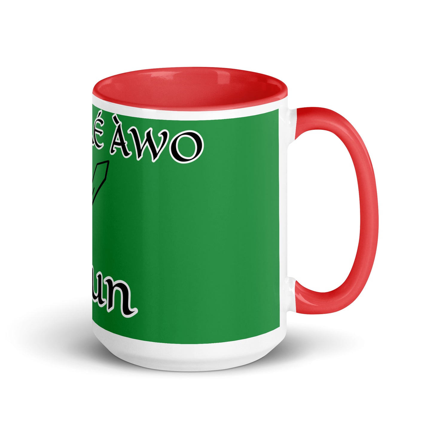 Egbe Ogun Green Mug with Color Inside