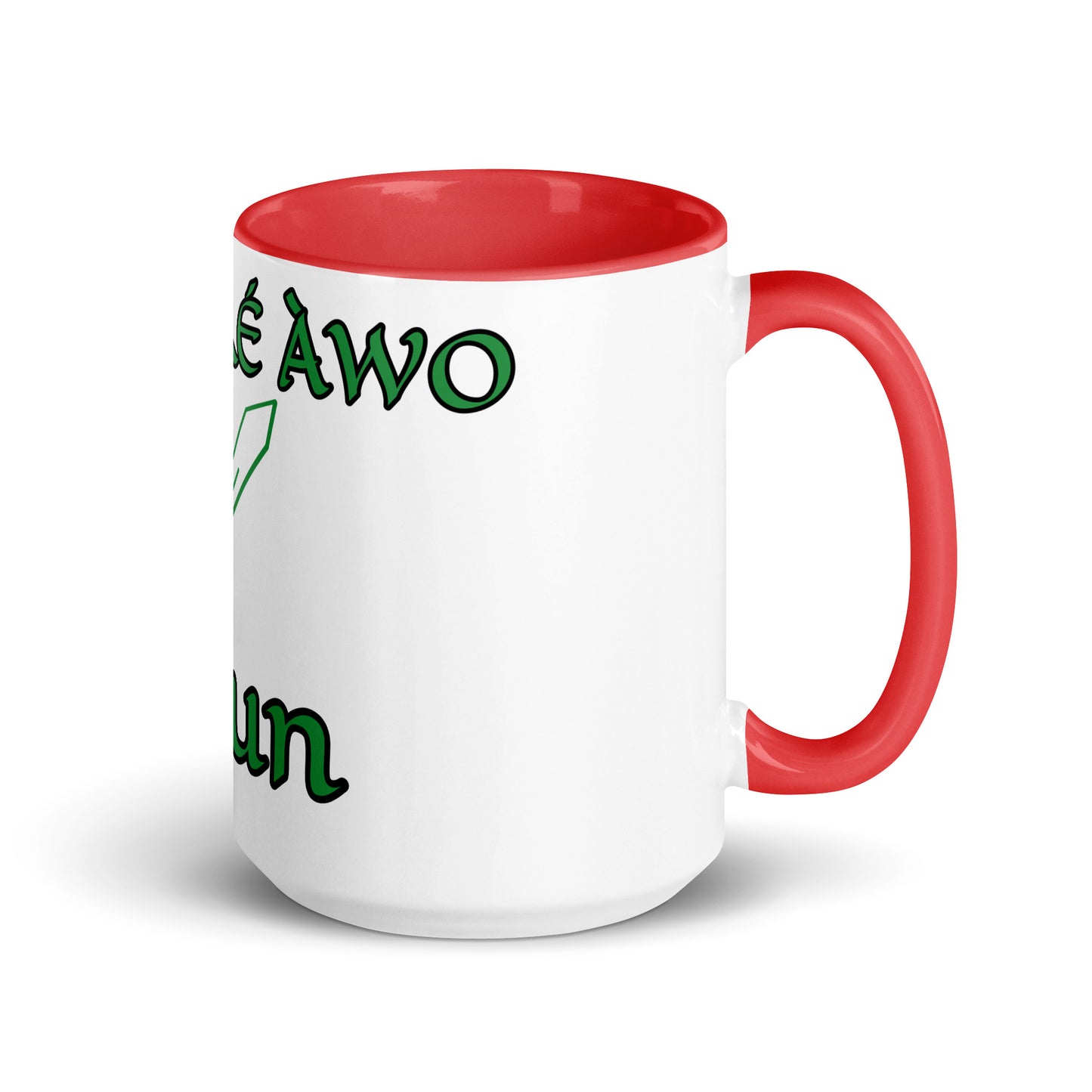 Egbe Ogun White Mug with Color Inside