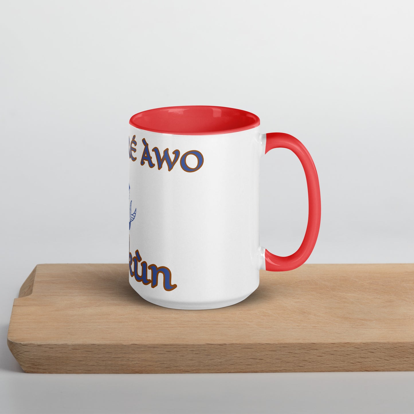 Egbe Olokun white Mug with Color Inside