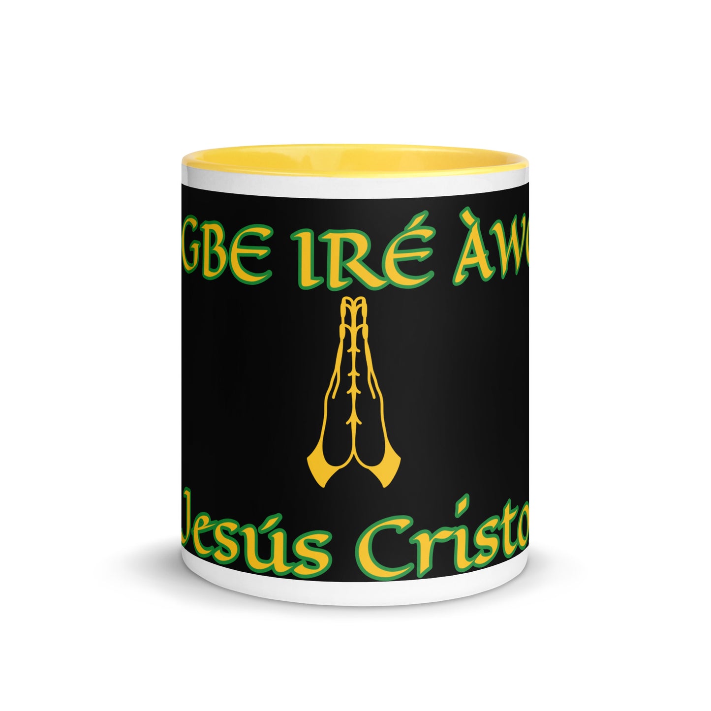 Egbe Jesús Cristo Lucumi Black Mug with Color Inside