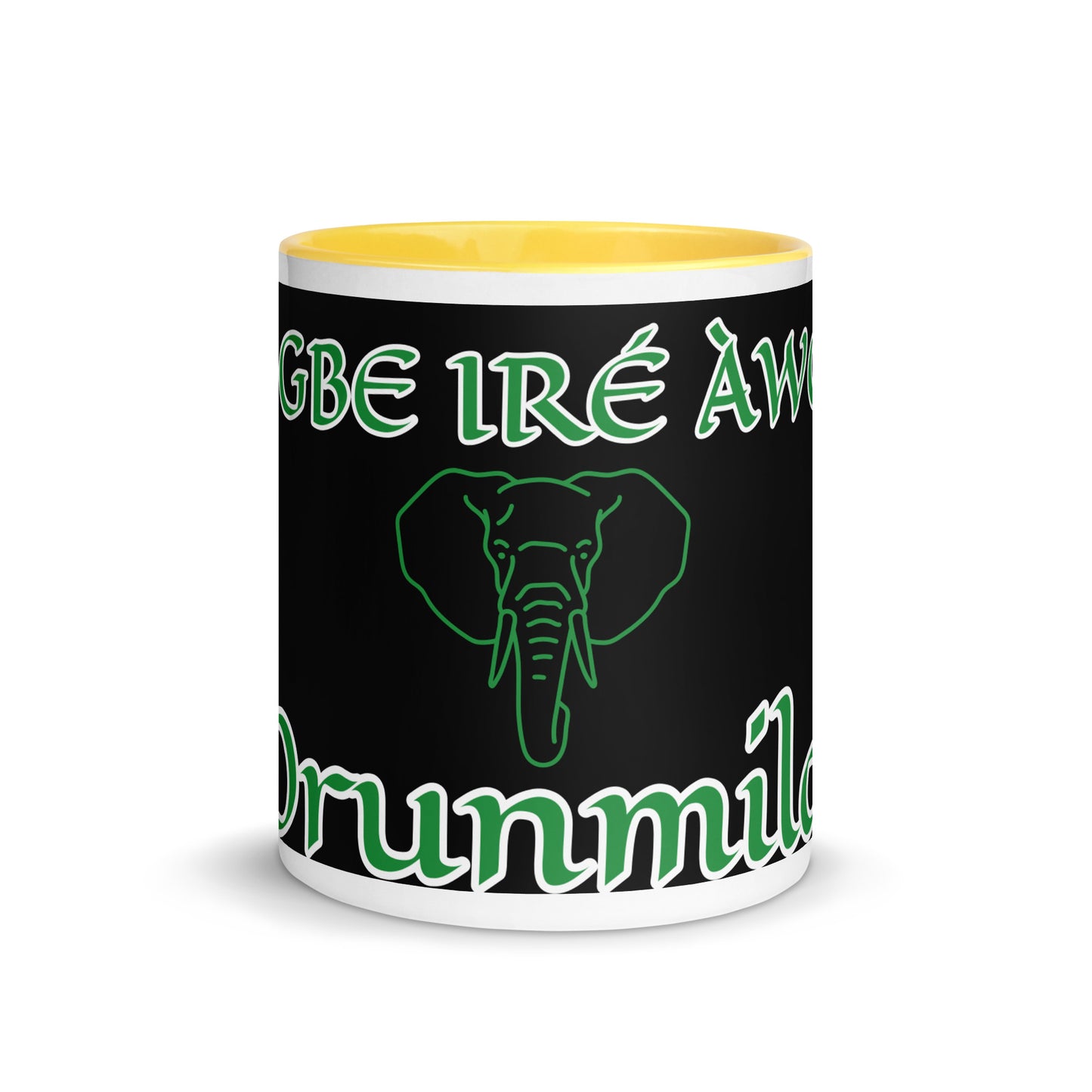 Egbe Orunmila Ájé ju Ogun black Mug with Color Inside