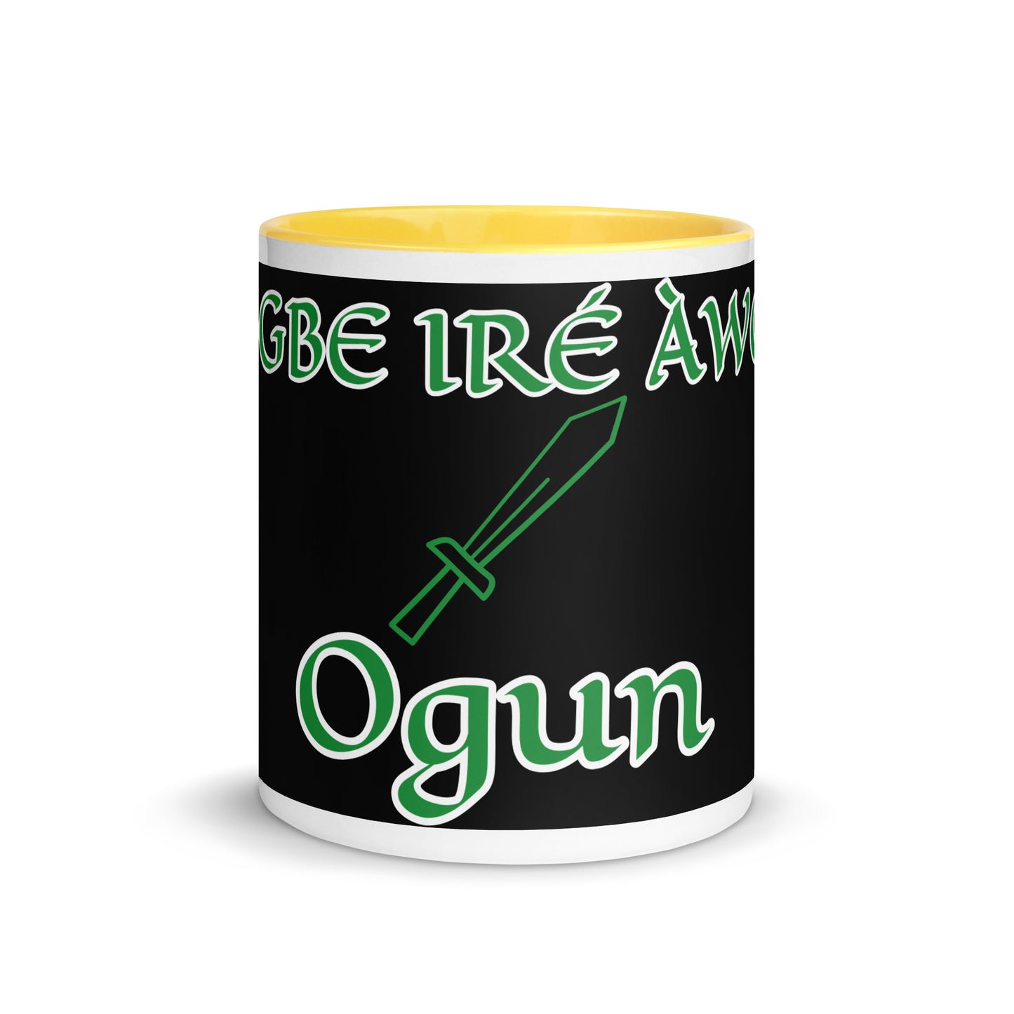 Egbe Ogun Black Mug with Color Inside