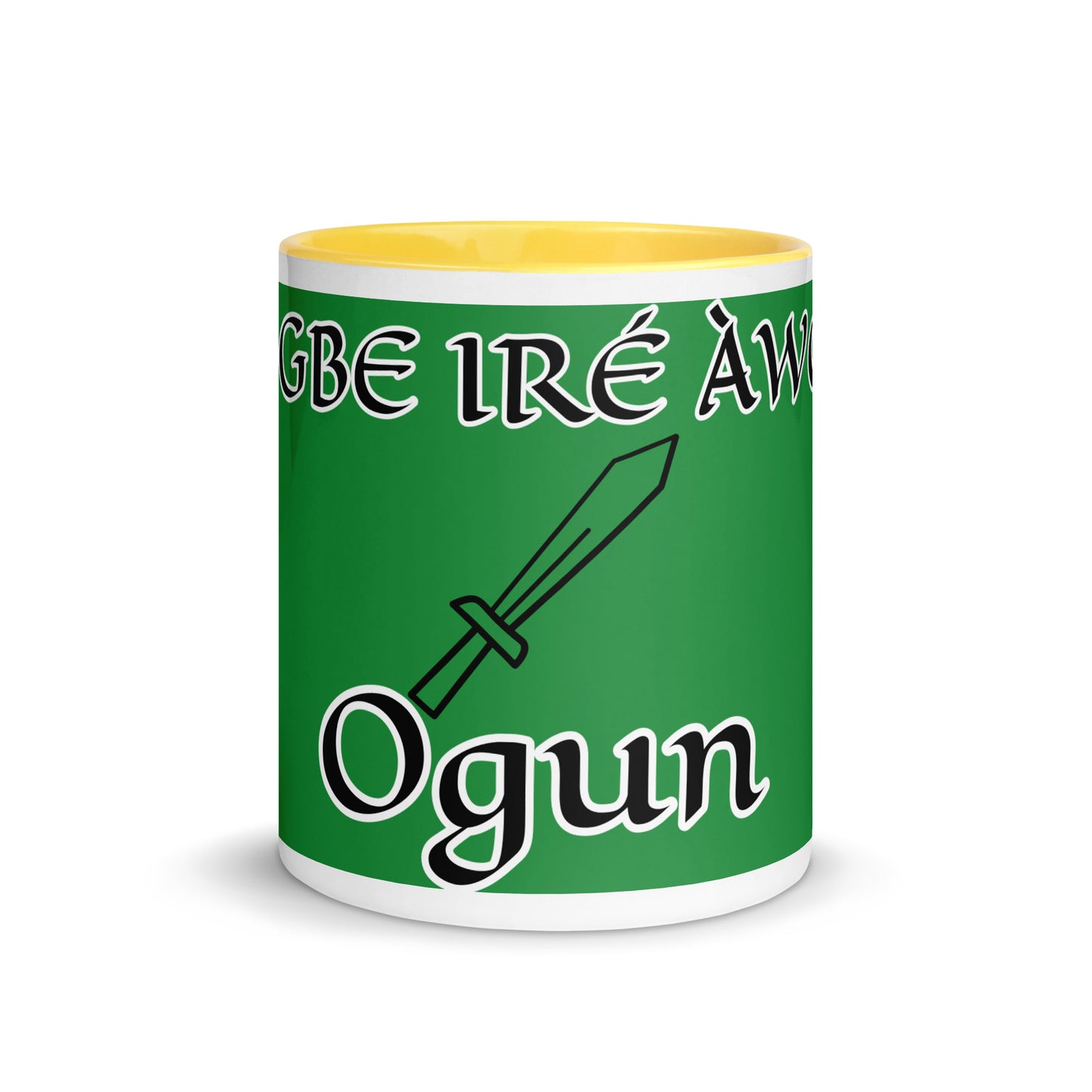 Egbe Ogun Green Mug with Color Inside