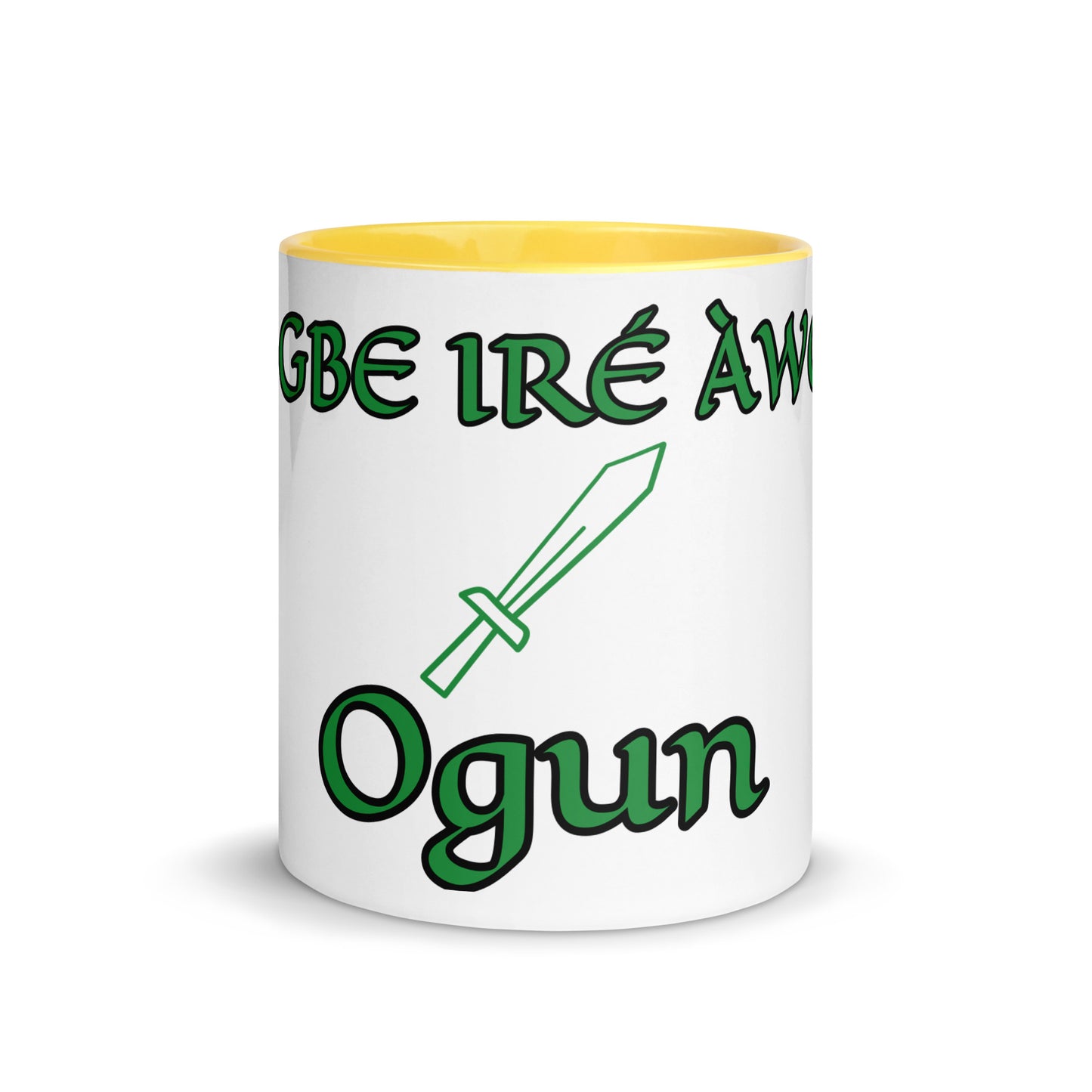 Egbe Ogun White Mug with Color Inside