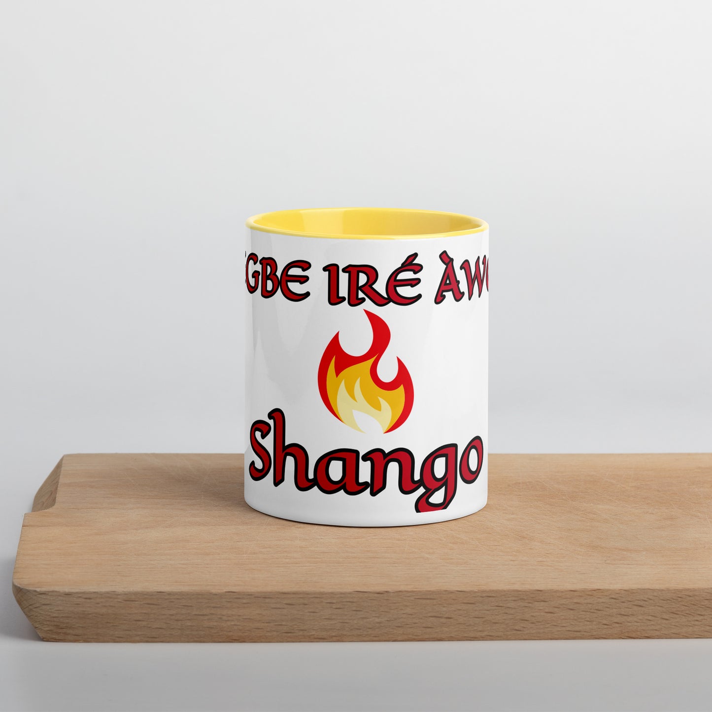 Egbe Shango White Mug with Color Inside