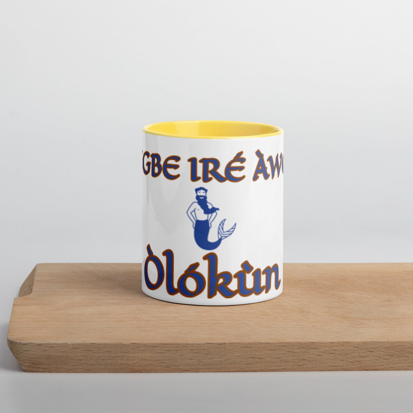 Egbe Olokun white Mug with Color Inside