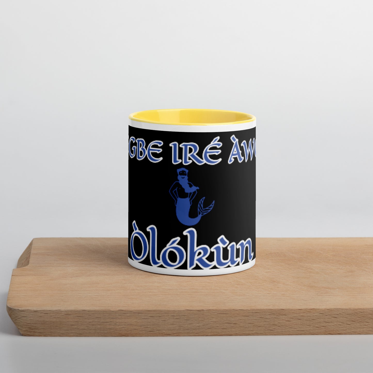 Egbe Olokun black Mug with Color Inside