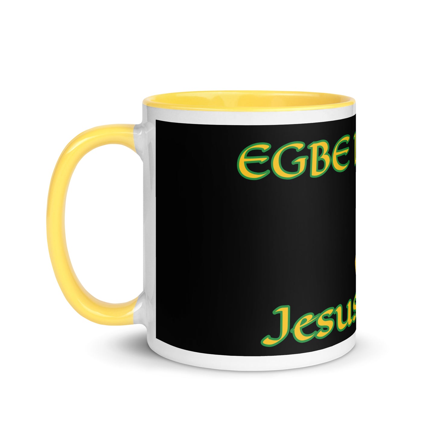 Egbe Jesus Christ black Mug with Color Inside