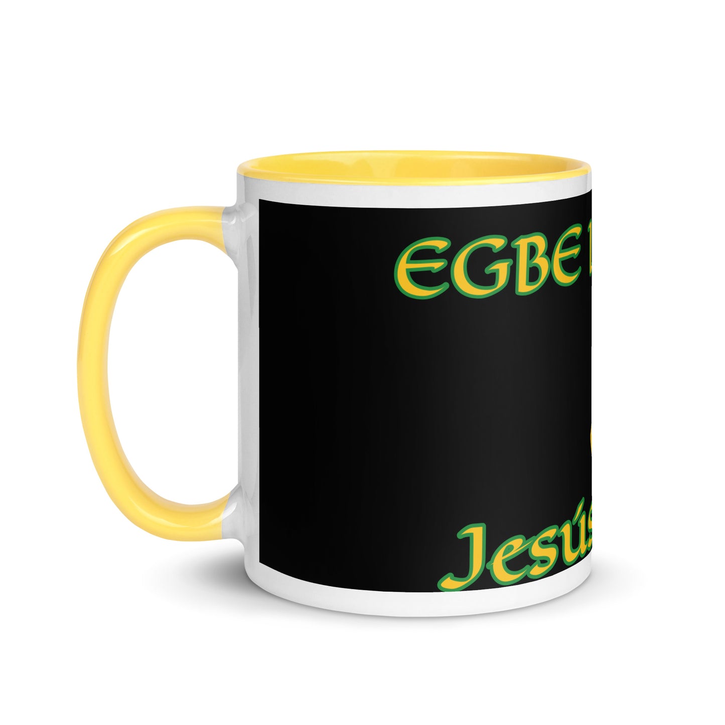 Egbe Jesús Cristo Lucumi Black Mug with Color Inside